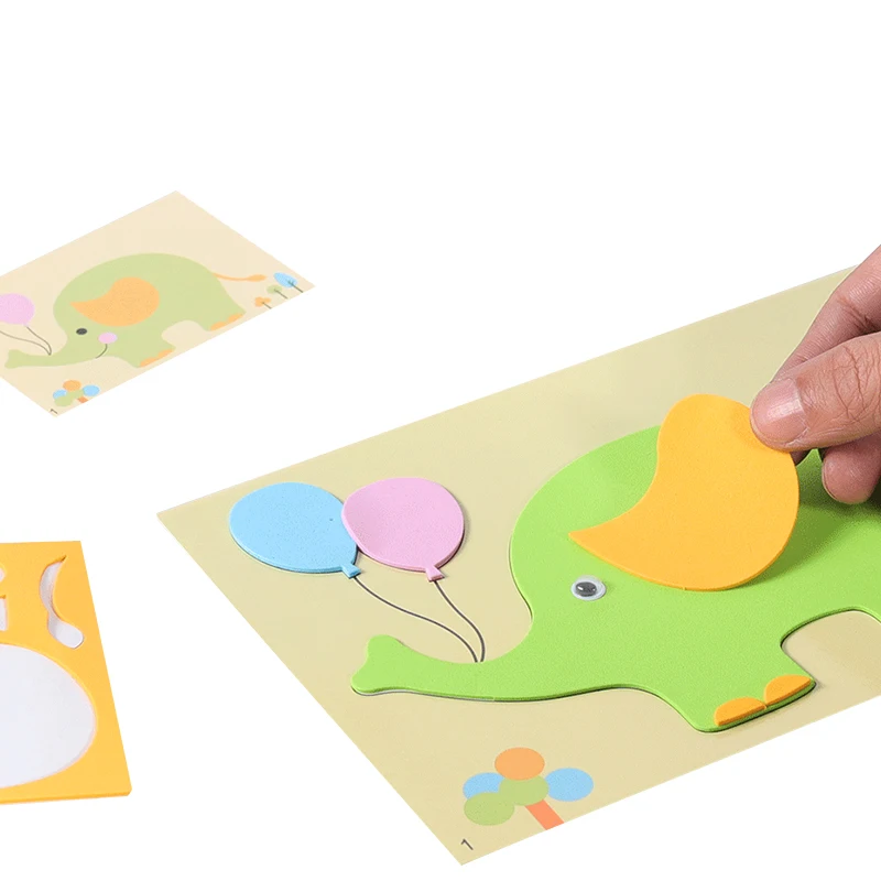 EVA Puzzle toys 3D EVA Foam Cartoon Animals Children Diy Sticker Paster