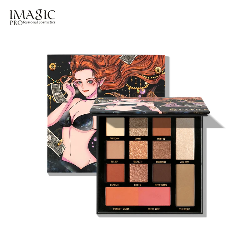 IMAGIC Popular 13 Color Eyeshadow Palette Private Label High Pigmented Fashionable Shades Custom Eyeshadow Palette
