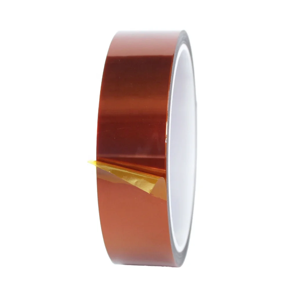 4- Amber Color Kaptons PET Polyester Film with Silicone Glue Self Adhesive Epoxy Resin Powder Coating Anodizing Masking Tape