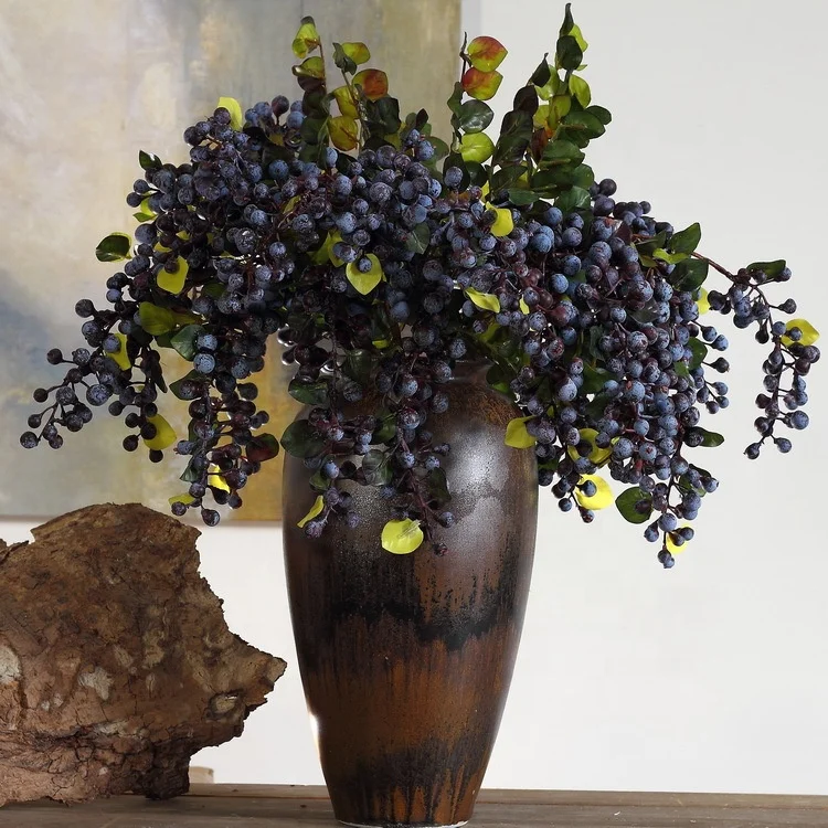 M290 Home Wedding Decoration Centerpieces Flower Arrangement Silk Shandong Decorative Silk Berry Artificial Plastic Berries MSH