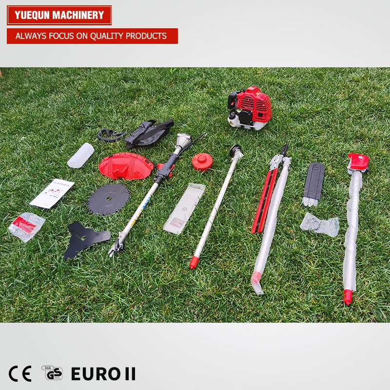 4 in 1 multifunctional brush cutter with hole chain saw,blade, hedge trimmer and trimmer head for trimmer line