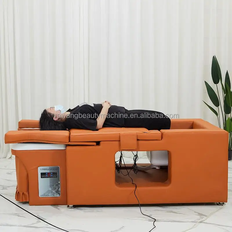 Massage Spa Shampoo Bed Water Storage Type Hair Salon Head Basin Chair With Water Circulation and Tank