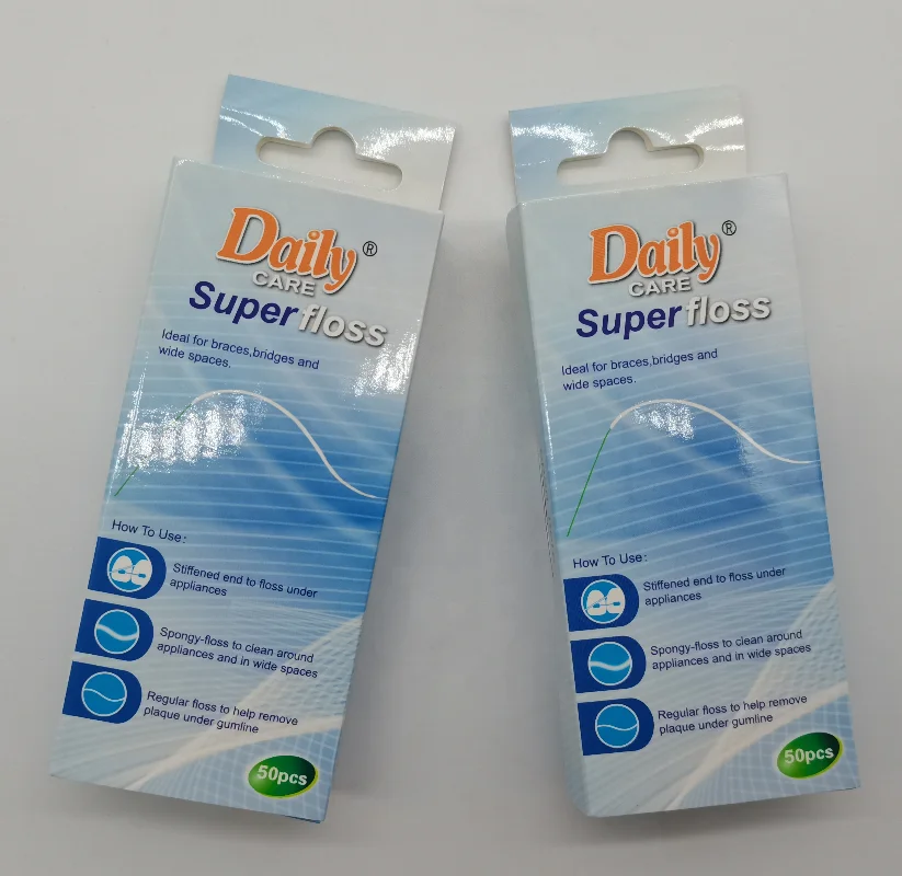 Nylon Materials Dental Orthodontic Floss Oral Care Super Floss Use For Cleaning Braces Bridges and Wide Gaps