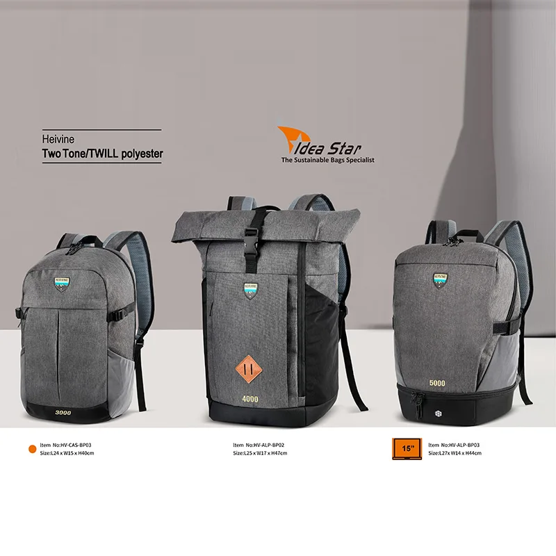 Fashion vintage waterproof rolltop rucksack outdoor sport travel backpack