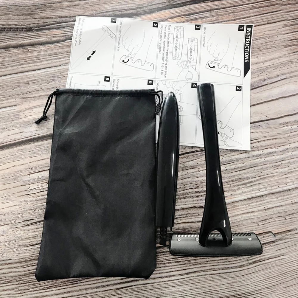 Foldable Manual Body Leg Hair Removal Razor Long Handle Men Back Shaver