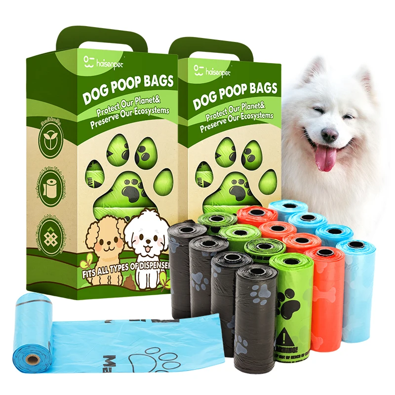 Custom Logo Manufacture 100% Eco Friendly Biodegradable Poop Bags For Dogs