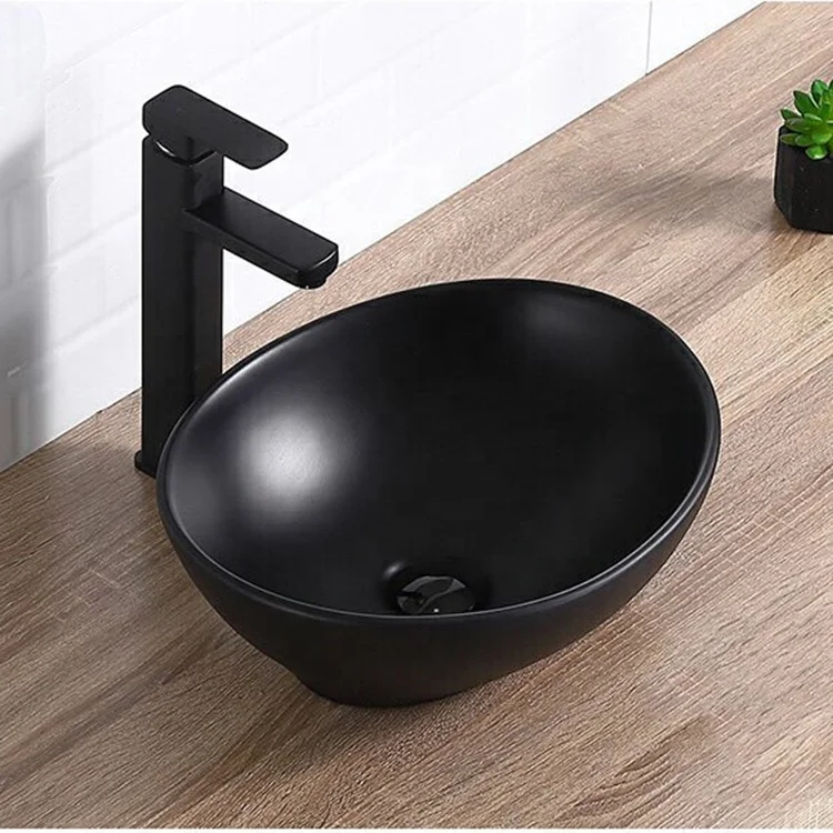 Hot Sale OEM/ODM Porcelain Bathroom Small Size countertop black Marble washbasin Color Sink