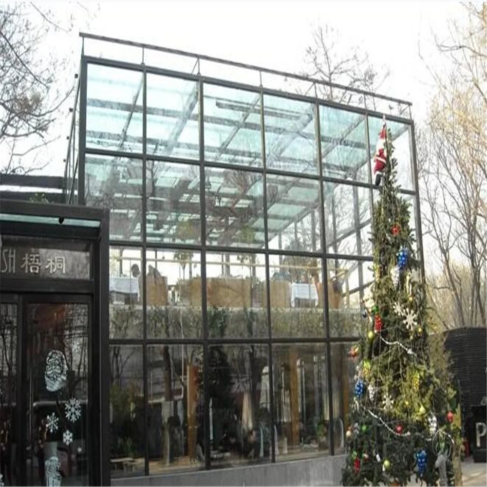 Gaoming prefabricated automatic glass conservatory glass house for Balcony and Veranda patio enclosures