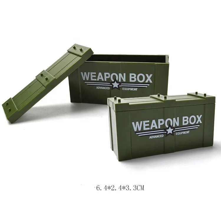 Weapon box+military equipment+storage box+DIY weapon box for military equipment storage DIY toys Scenes set parts(PA00921)