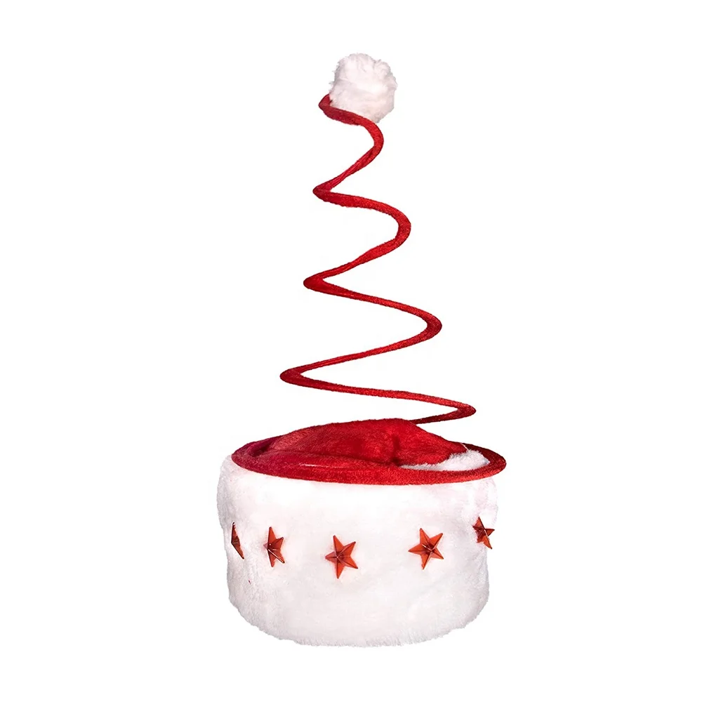 Hot Selling Light Up Red LED White Festive Christmas Spring Santa Hat Luminous Toys for Kids Adults Novel Festival Gift