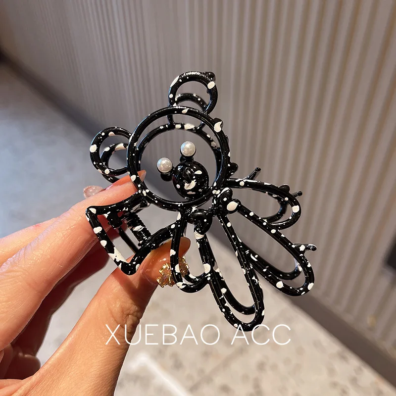 JIRIS Korean Temperament Metal Bear Girl Summer Headdress Cute Hair Claw Hair Clip Hair Accessories For Girls Women