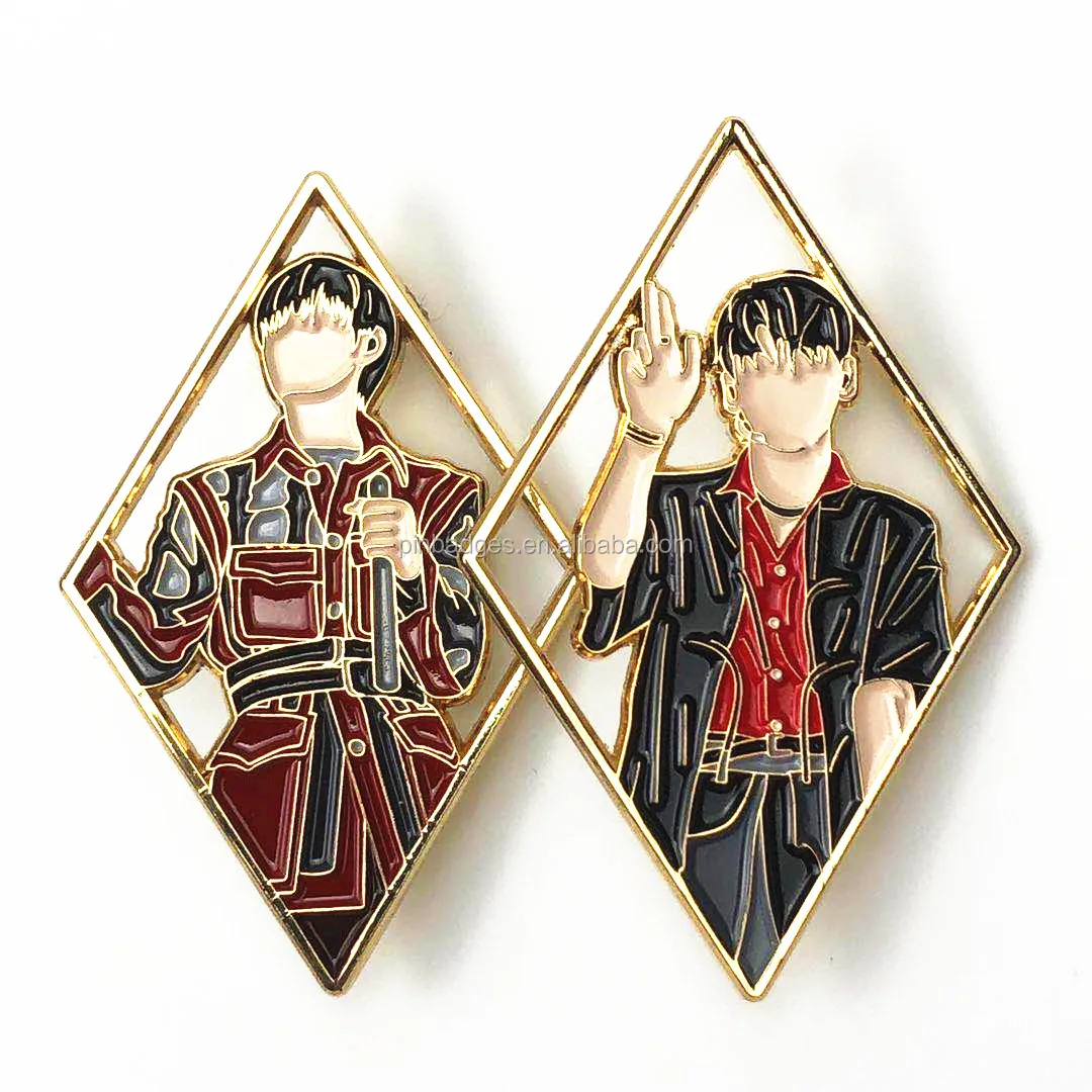 Customized Lapel Pins Dyed Black Metal Soft Enamel cartoon Pin Badge Souvenirs anime pins