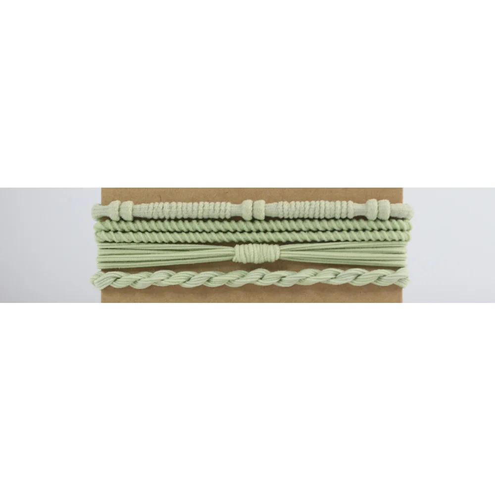 Wholesale  4 Pcs New Bohemian Style Braided Boho Hair Ties Bracelet Elastics Head Rope Women