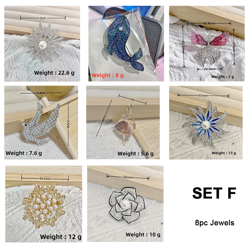 Rhinestone Pearl Jewelry Safety Brooches Button Pins Charms for Socks
