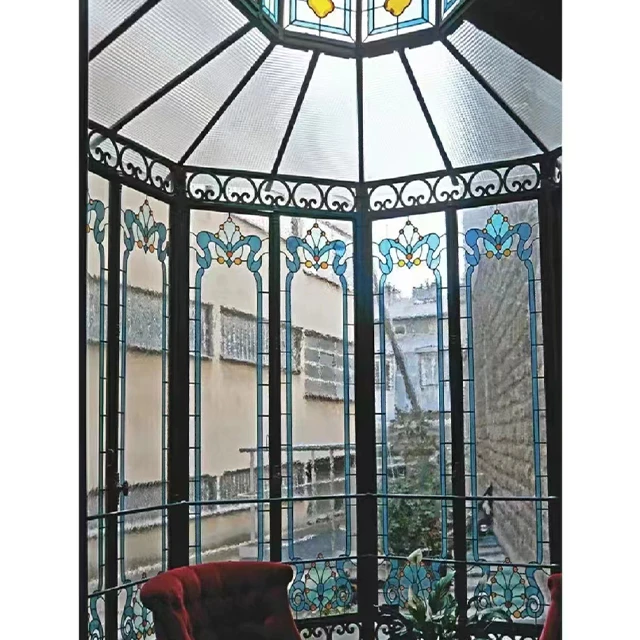 Decorative Stained Glass Mosaic Window Glass Door Villa Hall Stained Glass Windows Viewing