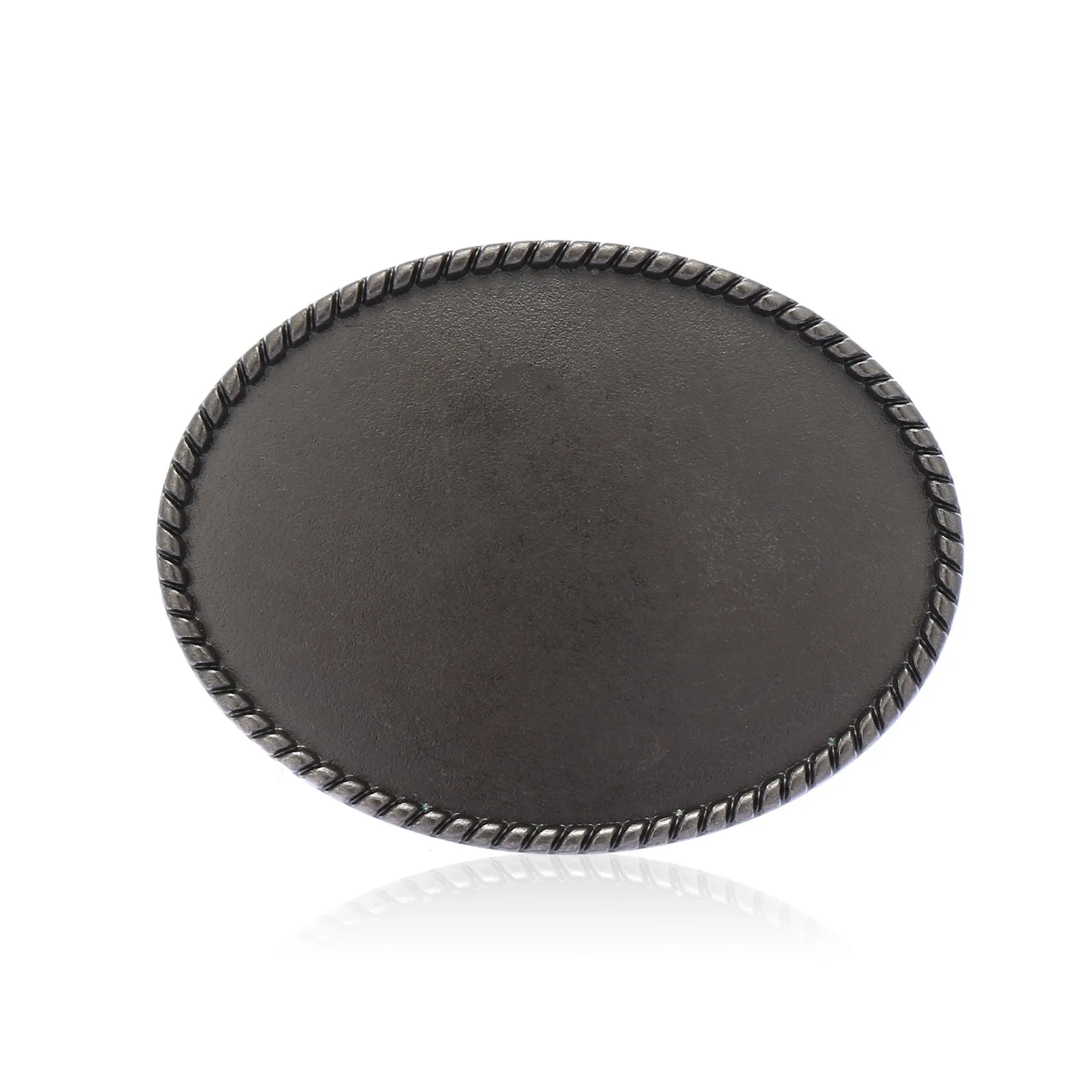 Wholesale Custom Vintage Western Cowboy Solid Brass Silver Engraving Blank Oval Logo Metal Enamel  Men Belt Buckles