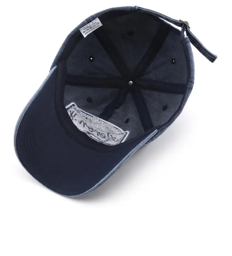 Cotton Fabric Solid Color Four Season Embroidery Letter Retro Style Sunshade Sports Cap Brimless Unisex Baseball Cap