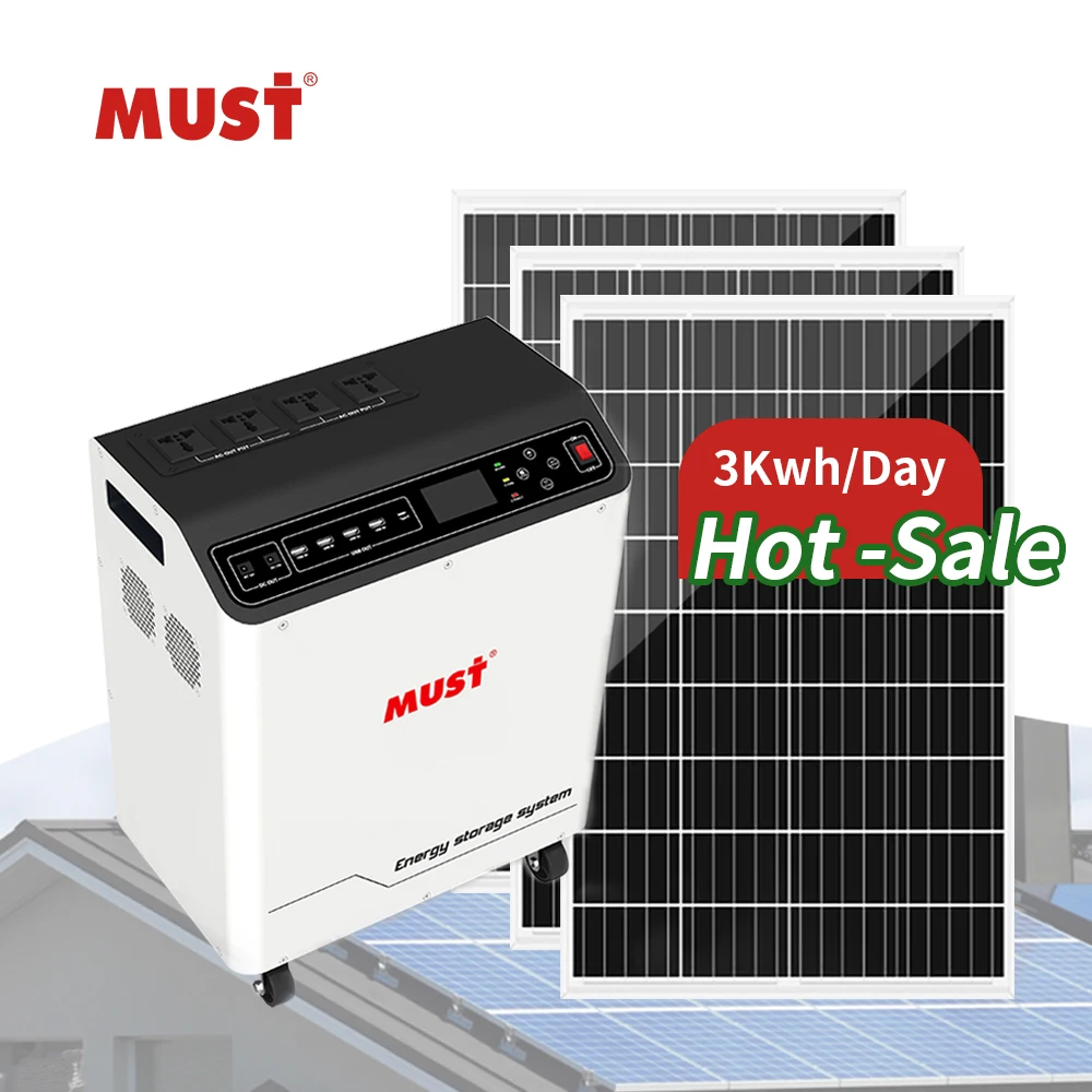 MUST HBP1800 1kw 2kw 3kw 1KWH 2KWH 3KWH High frequency solar home system generator lithium battery