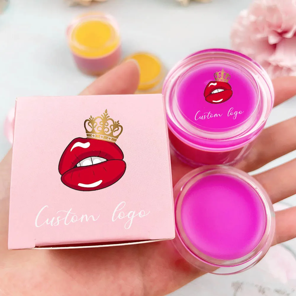 OEM Double Effects Lip Care Kit Vegan Organic Lightening Exfoliating Lip Scrub And Balm Set with logo Moisturizing Pink Lip Balm