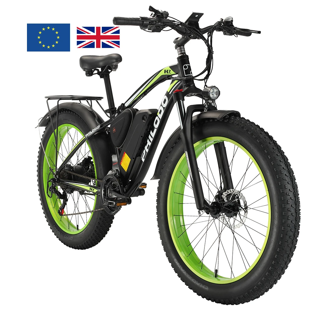 EU Warehouse 1000W 48V 13Ah electric bike PHILODO hydraulic brake bicycle 26inch fat tire mountain bikes