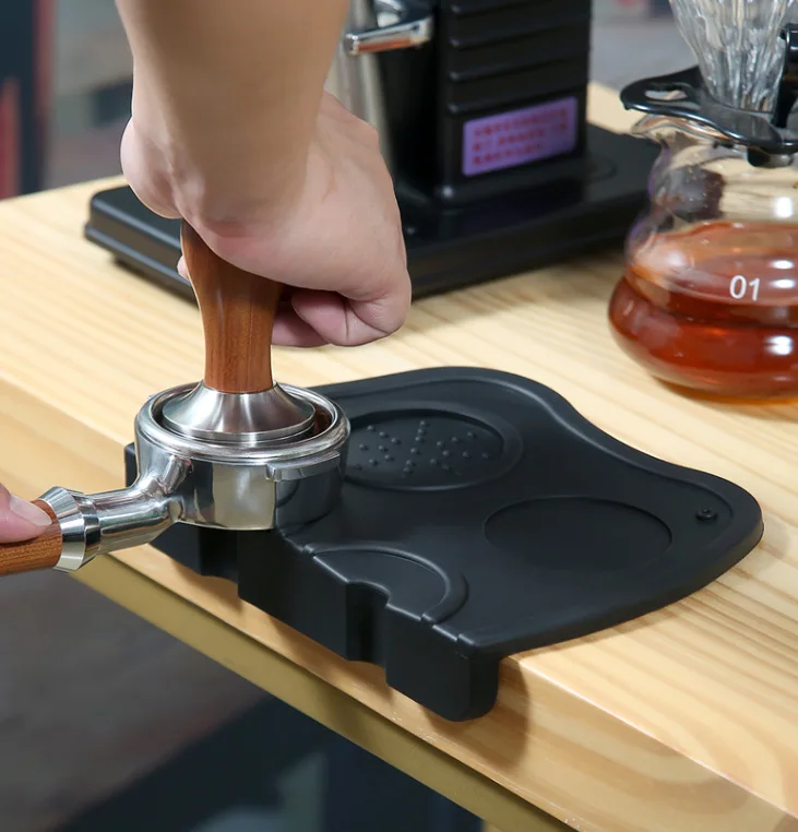 Food safe silicone rubber tampering corner coffee tamper pads silicone tamping mat tampering corner pad mat