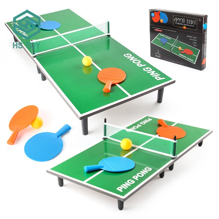 HS TOY DIY Assembled Portable Sport Toy Ball Wooden Board Game Ping P ong Mini Table Tennis For Sale