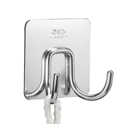 Adhesive Mini Stainless Steel Kitchen Hanger Bathroom Storage Hooks towel rack cookware Organizer Hooks for Hanging