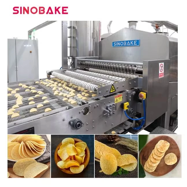 Automatic Potato Chips Frying Line SINOBAKE  Potato Chips Snack Food Cookies Pieces Full Automatic