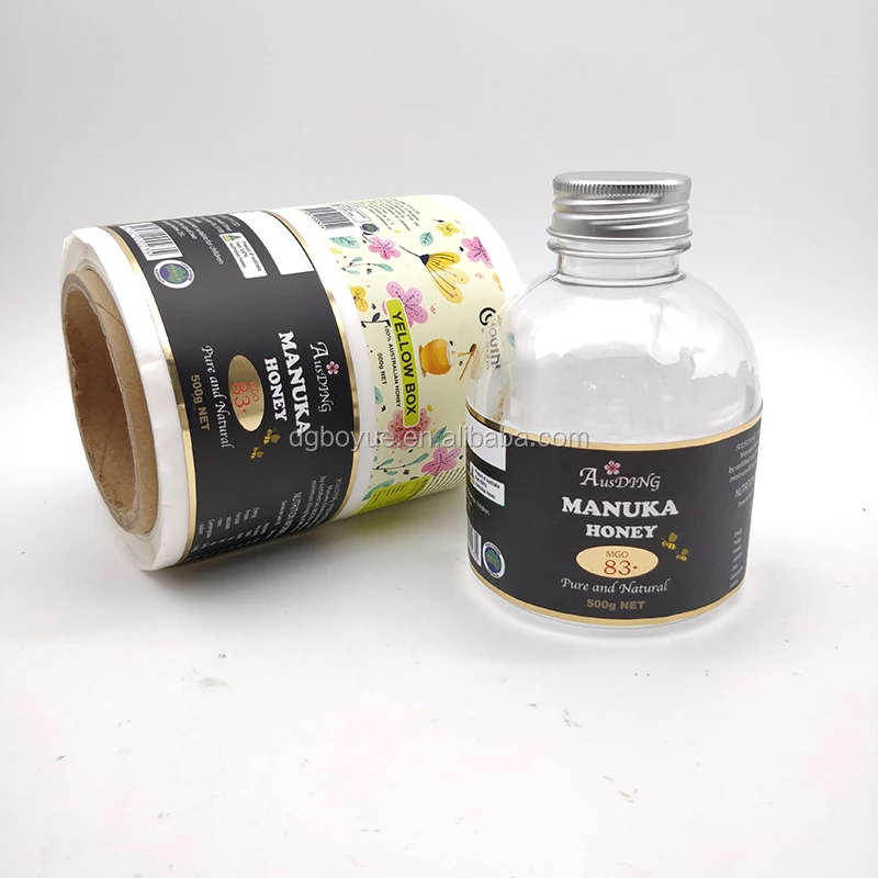 Custom Self Adhesive Metal Letters Label Vinyl Sticker Painted Gold Color Foil Sticker Private Logo Label