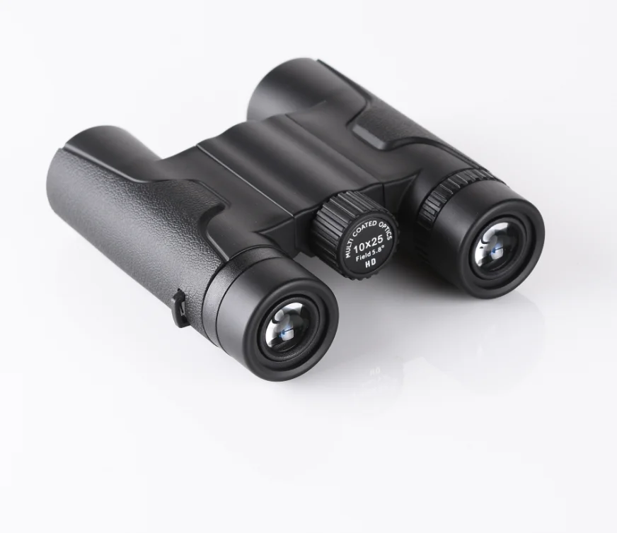 Kingopt rubber covering large eyepiece 8x25 compact binoculars for adults camping hiking outdoor sports