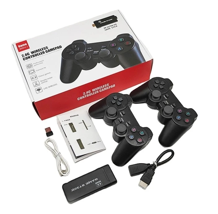 U8 Game Stick 4K HD TV Video Game Dongle PS1 Emulators Double 2.4G Wireless Gamepad Controller 3D Game Console