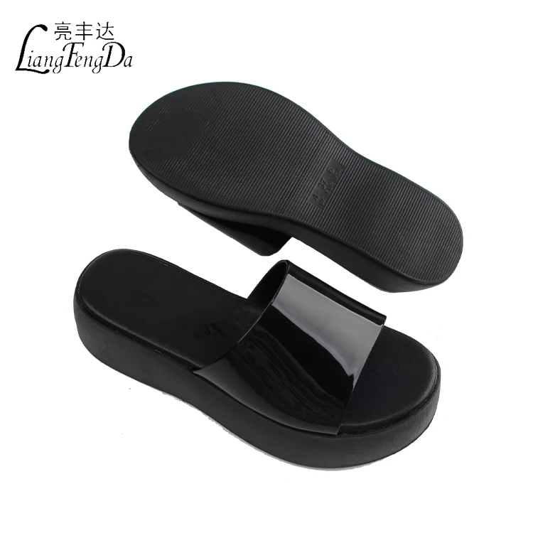 Summer New Design Platform Slippers for Women Fashion Trend Increase Jelly Sandals Fancy Little Girls PU Opp Bag Female Flat-221