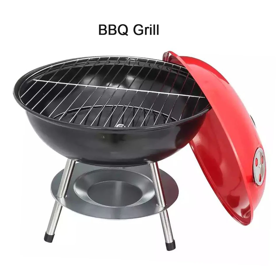 Portable Charcoal for Outdoor Grilling Barbecue BBQ Kettle Outdoor Picnic Kettle BBQ Grill with black enamel Round BBQ Grill