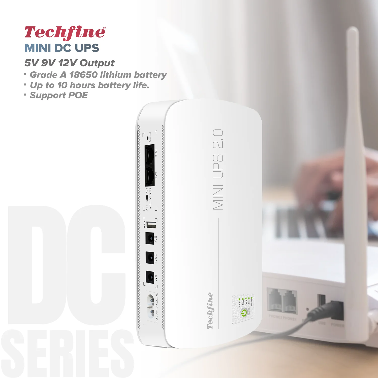 Wi-Fi маршрутизатор мини dc ups резервная батарея poe 18 Вт 10000 мАч mini ups 5v 9v 12v 15v 24v для ноутбука и телефона