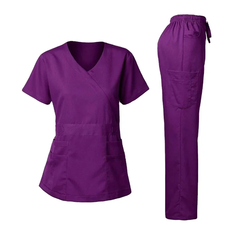 Fashionable Scrubs Uniforms Sets Vendors Hospital Custom Women Scrubs Uniforms Spandex Medic Suits