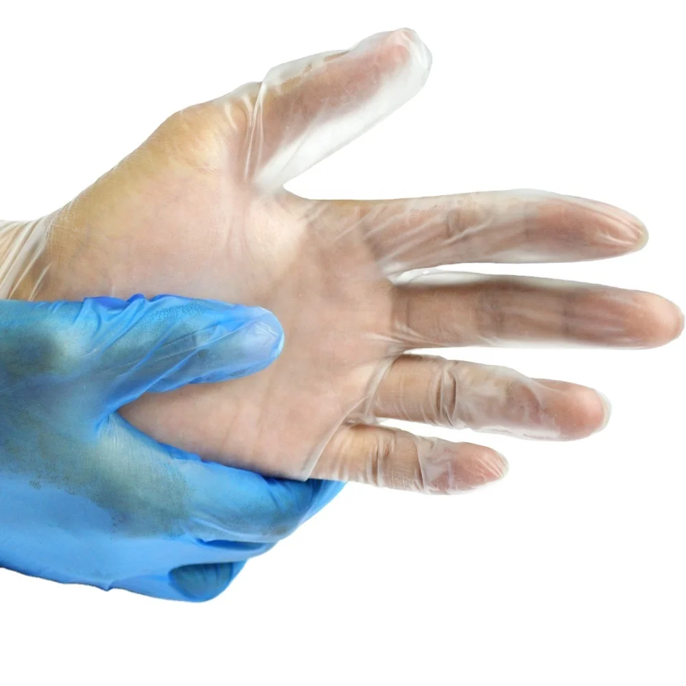 Blue vinyl glovee wholesale CE approval popular in beauty salon disposable PVC glovee powder free