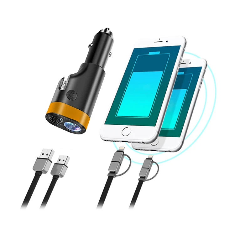 2022 newest factory supply emergency Led flashlight with USB car charger