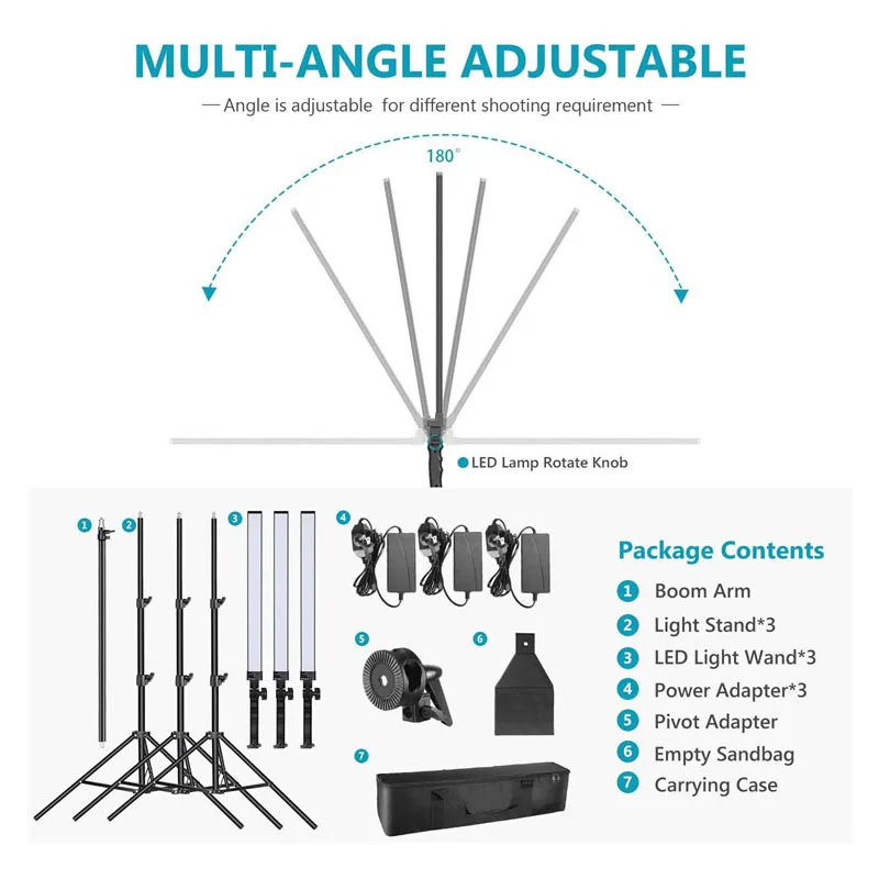 3 Pack LED video light stick professional video led lighting Kit for Photo Studio Video Shooting