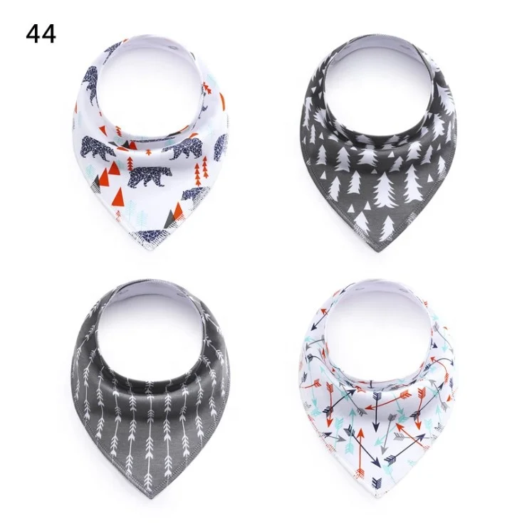 cotton organic plain teething custom unisex boho korean boy girl set  bandana drool baby bib