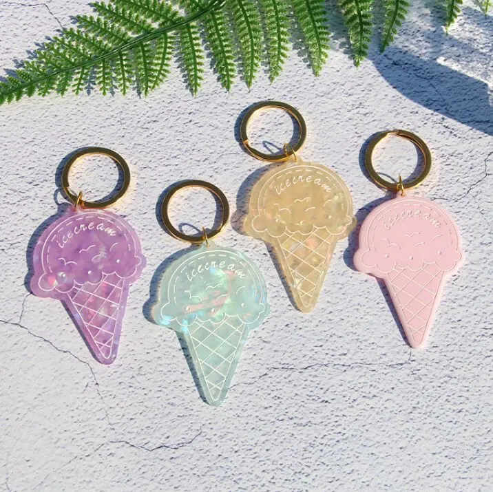 Japanese Korea sweet cake ice cream motel keychain,hot sale custom made diy blank anime charms keychain