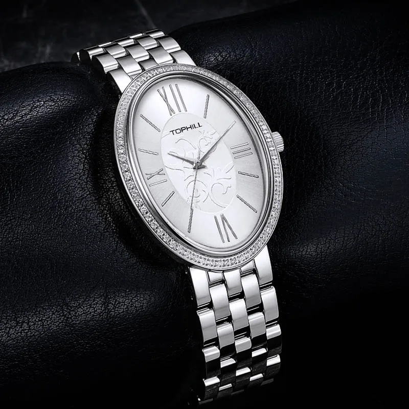 Tophill Exclusively Customized High End Quartz Watches For Fashionable Womens With Swiss Movement Stainless Steel Classic Design