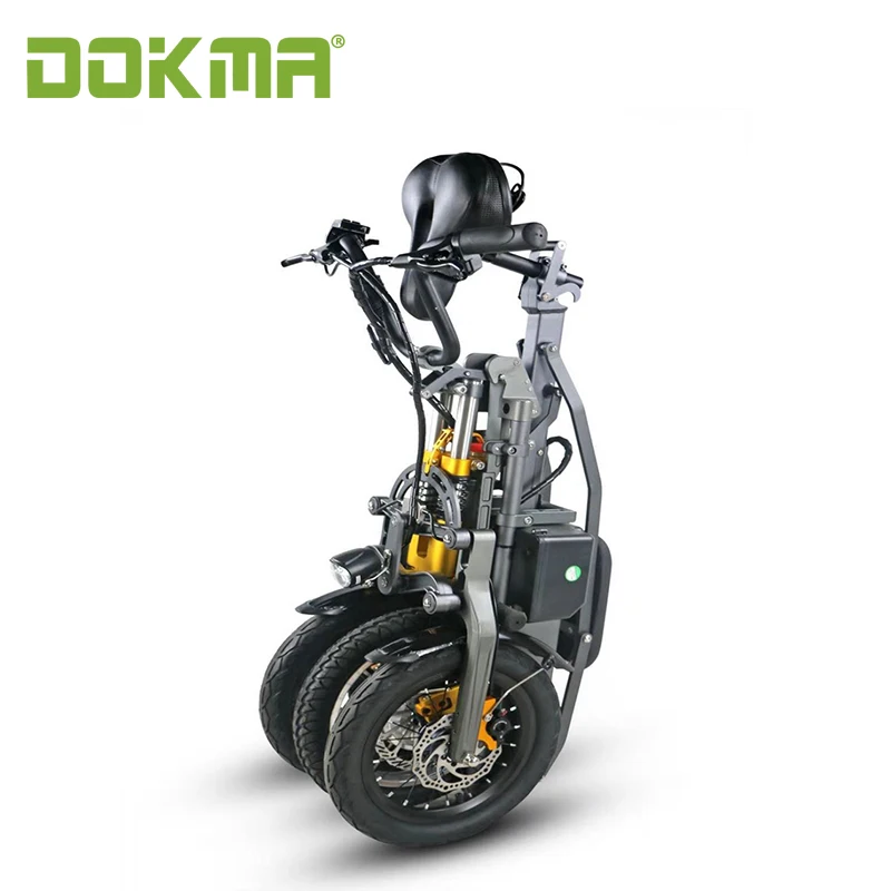 Dokma 3-х колесный электрический самокат трехколесный велосипед 14 дюймов Электрический для е-байка с литиевой батареей способный преодолевать Броды