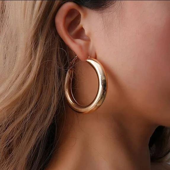 Gold Hoop Earring Custom Silver Gold Statement Cuff Earrings Big Hoop Earrings