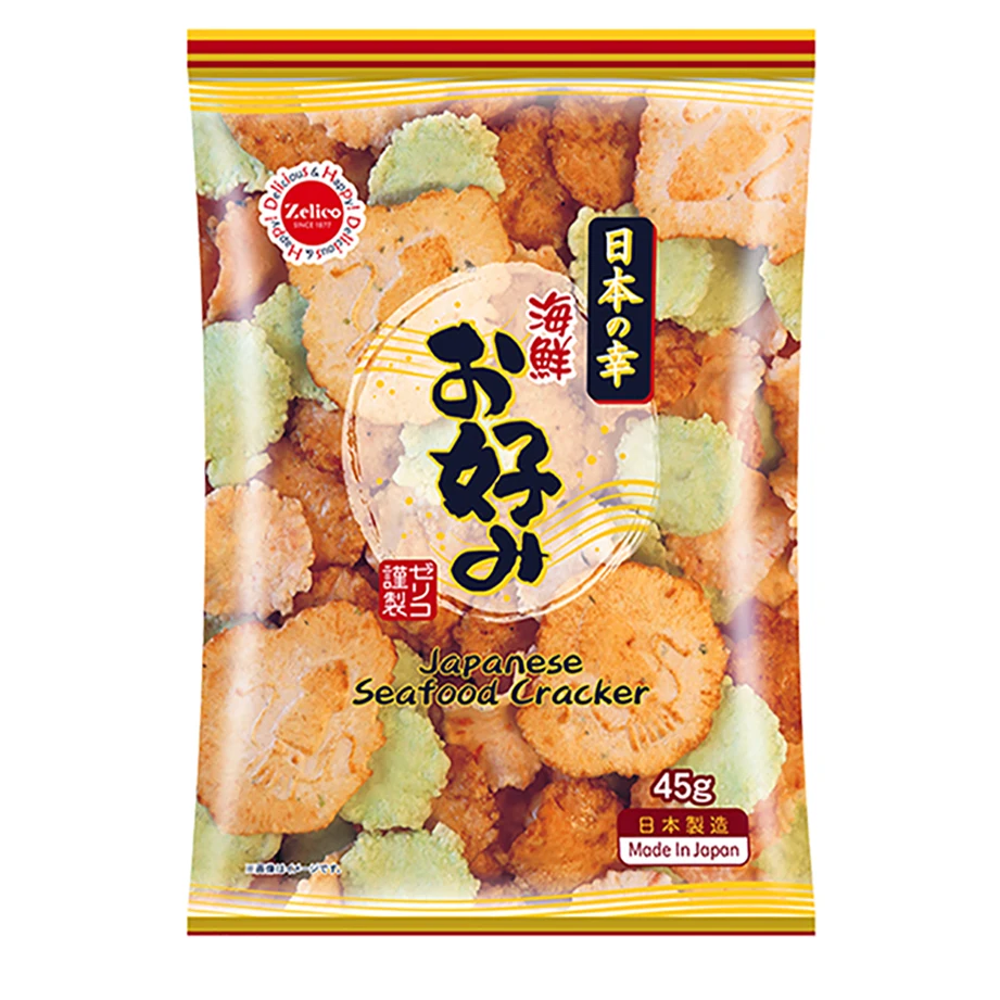 Japanese Seafood animal rice crackers snack KAISEN OKONOMI 45g