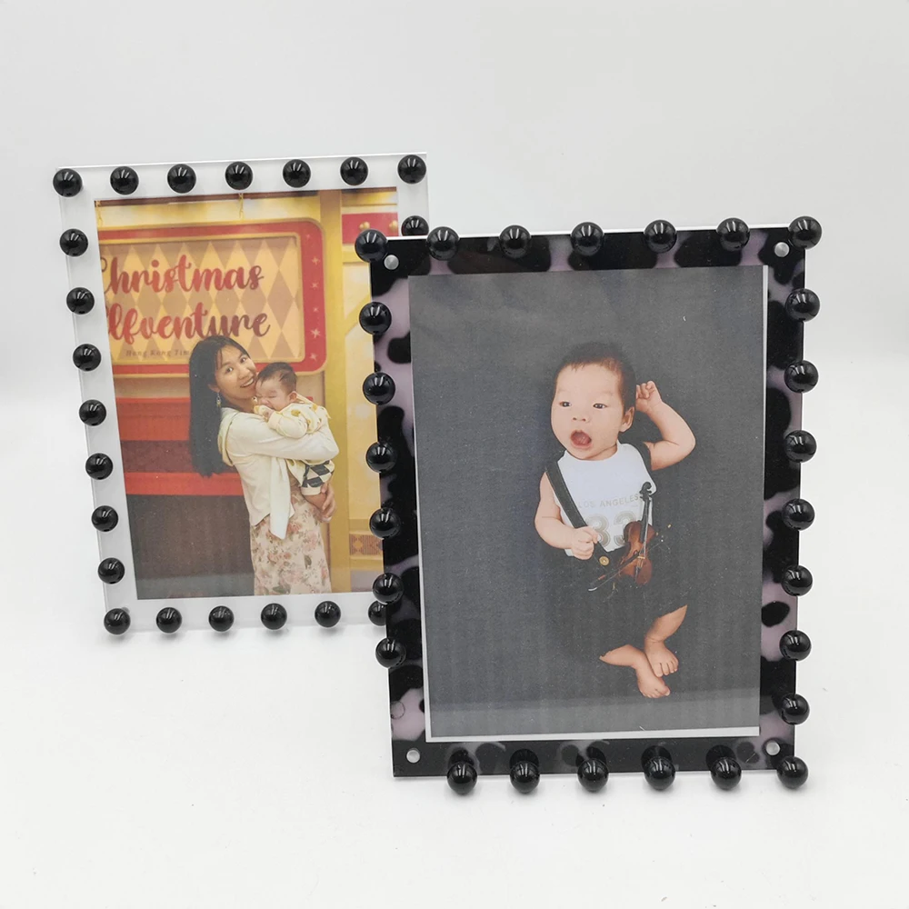 Decoration Acrylic Crystal Custom Photo Frame Modern Plastic Picture Frame Acrylic Free-Standing Desktop Display Square Shape