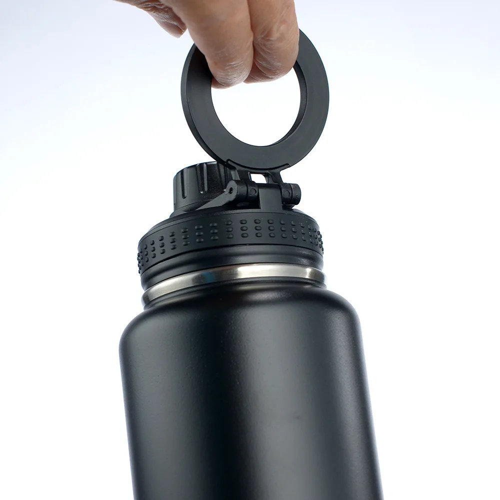 New Arrival Magnetic Lid Mobile Phone Holder 32oz Stainless Steel Water Bottle Drinkware With Straw Gifts Promotion