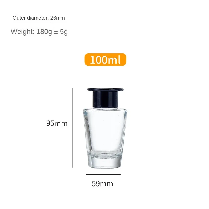Wear-resistant inverted cone thickened glass bottle home small ornaments aromatherapy bottle