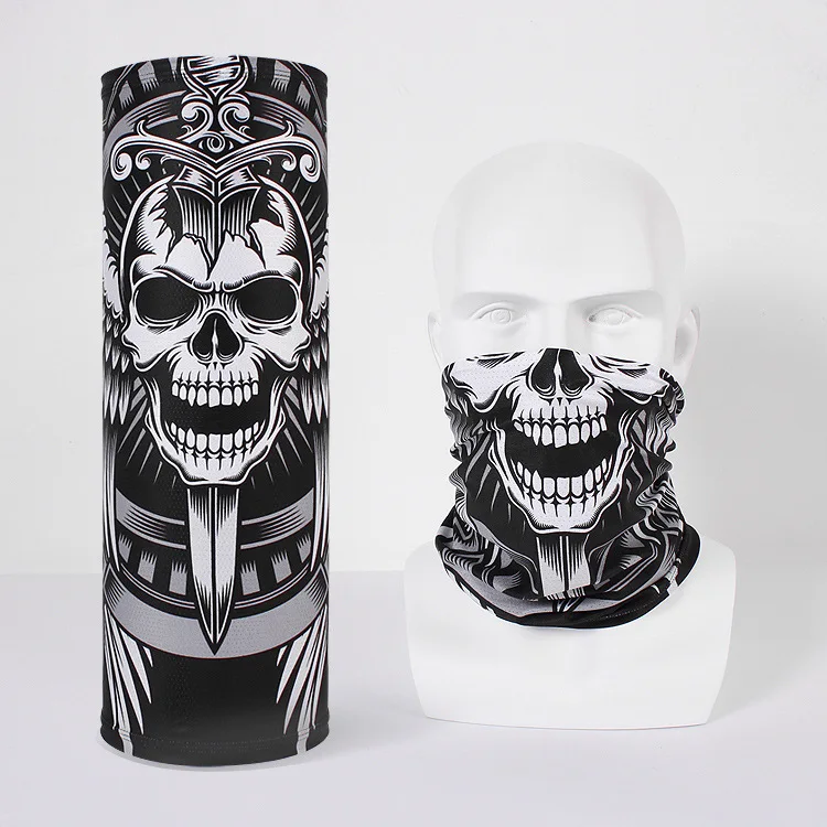 Wholesale Magic Polyester Seamless Skull American Flag Custom Printed Tube Bandana Scarf