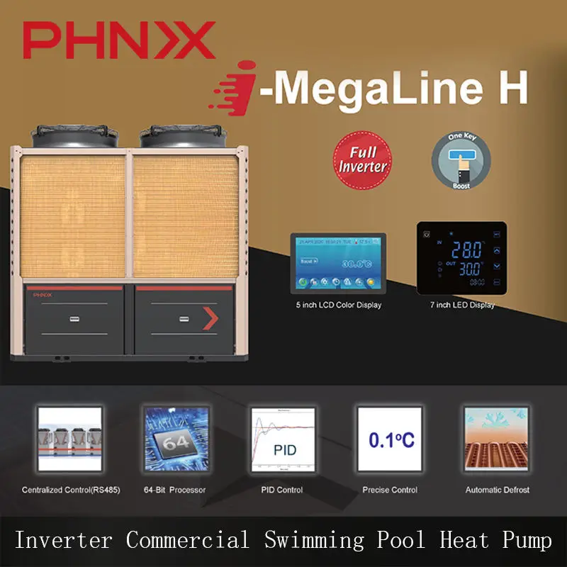 Phnix Commercial Smart Inverter Air Source Heat Pump Monoblock Heating Cooling System All In One Heat Pump