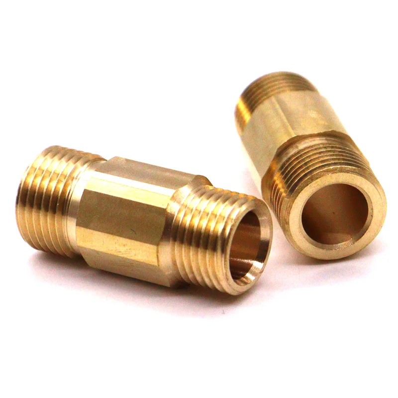 OEM CNC Machining Connector Pneumatic Brass Nickel Plated External Thread